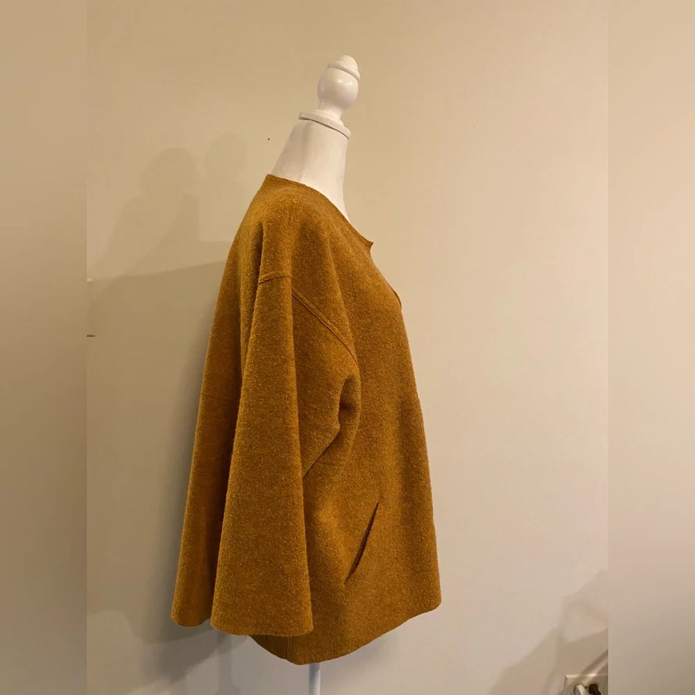 Eileen Fisher Melange Alpaca Wool Women's Open Front Rust Coat size X-Large